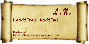 Ladányi Noémi névjegykártya